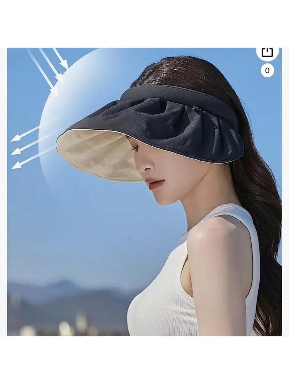 Ladies women summer sun visor beach hat Brand New Black